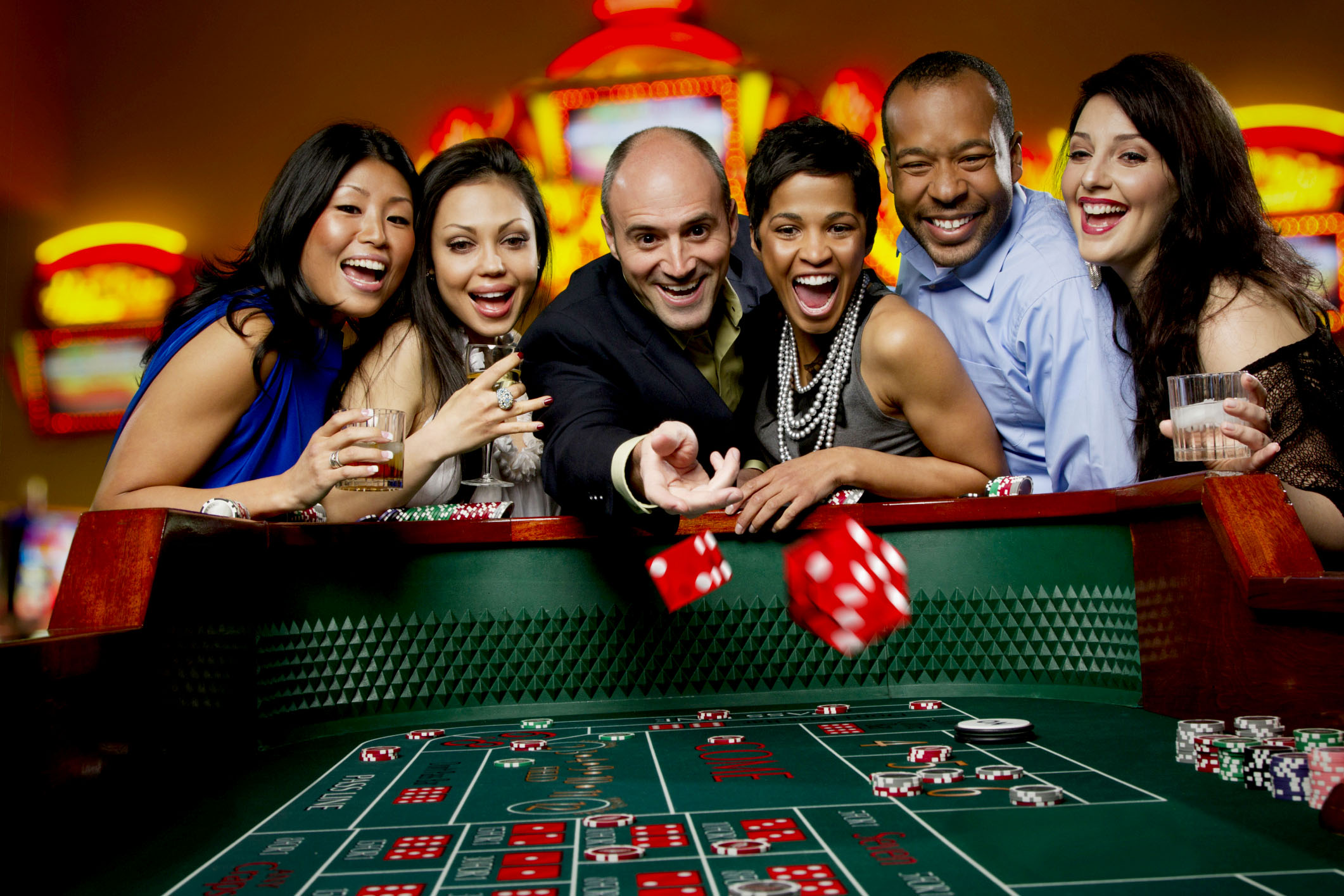 Gambling craps at a casino